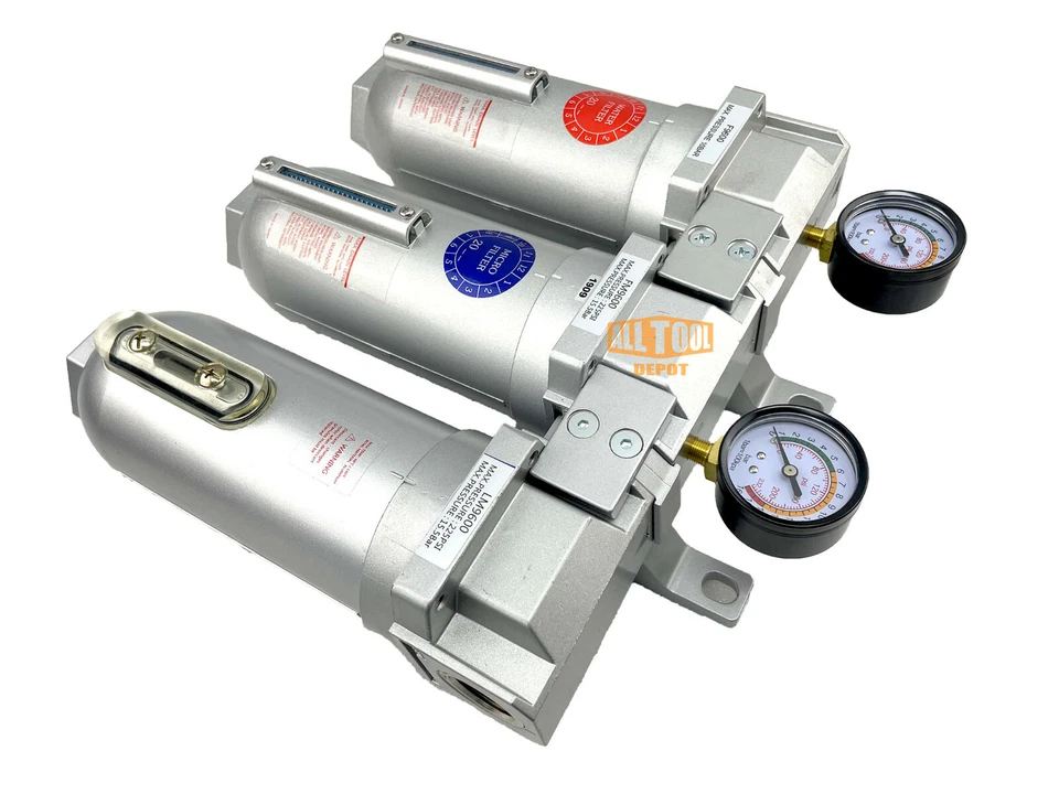 3/4" Super Duty Inline Compressed Air Filter Clean system 3 Stage Auto Drain - Image 4 of 4