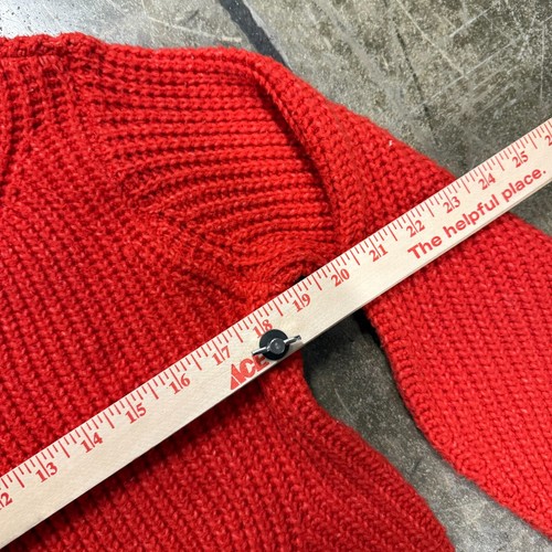 Nine West Sweater Womens Medium Red Cable Knit Ribbed Sleeve Crew Neck Pullover - Picture 4 of 5