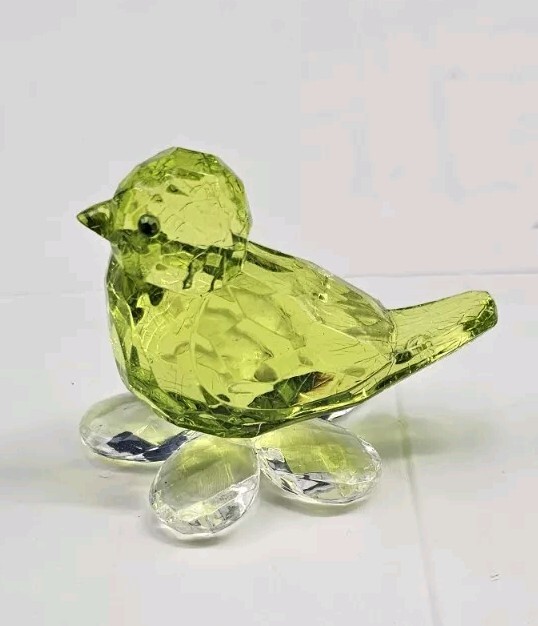 鳥　クリスタルガラス　グリーン Amazon.com: Crystal Handmade Green Art Glass Birds