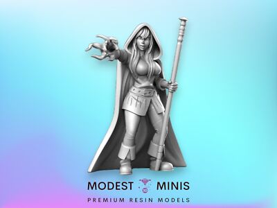Heroine Quest Mage Female | 32mm 28mm DnD Mini | Resin | Dungeons and Dragons