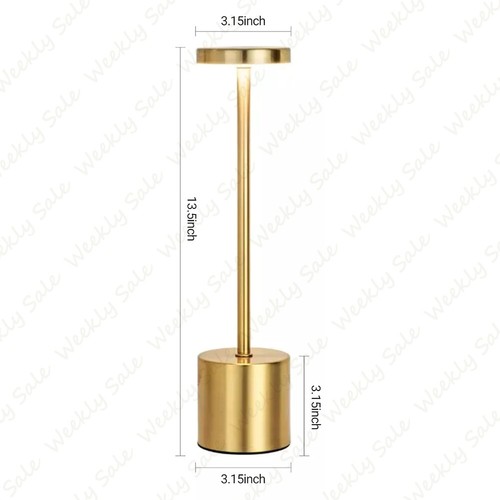 LED Cordless Metal Table Desk Lamp Touch Control Dimmable Night Light Bedside US - Picture 13 of 18