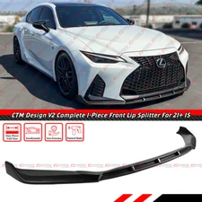 For 2021-25 Lexus IS300 IS350 CTM Design V2 Matt Black Front Bumper Lip Splitter