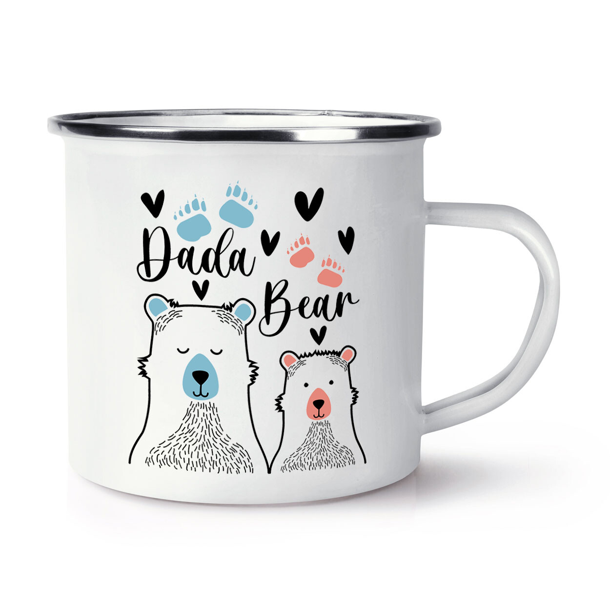 Dada Bear Enamel Mug Cup Dad Fathers Day World's Best Awesome Love Birthday