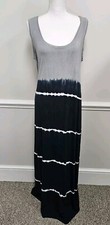 Fresh Produce Blue  Gray Sleeveless Tie Dye Maxi Dress Large