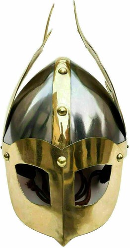 Medieval Wing Helmet with Eye Mask | Norman Nasal King Helmets - Picture 6 of 12