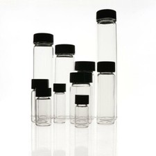 10x Probeflaschen 5/10/20/50mL Glasflasche braun / transparent mit Deckel