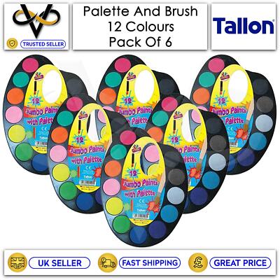 6x Tallon ArtBox 12 Jumbo Farben mit Palette + Pinsel Malwerkzeuge & Zubehör