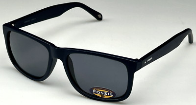 FOSSIL FM12 Men's 53mm Navy Blue Frame Gray Lens Designer Sunglasses NEW