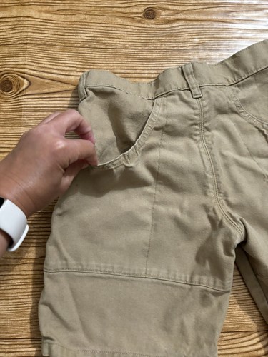 Patagonia Khaki Adjustable Waist Shorts Cargo Canvas Kids Girls Size Medium - Picture 4 of 17