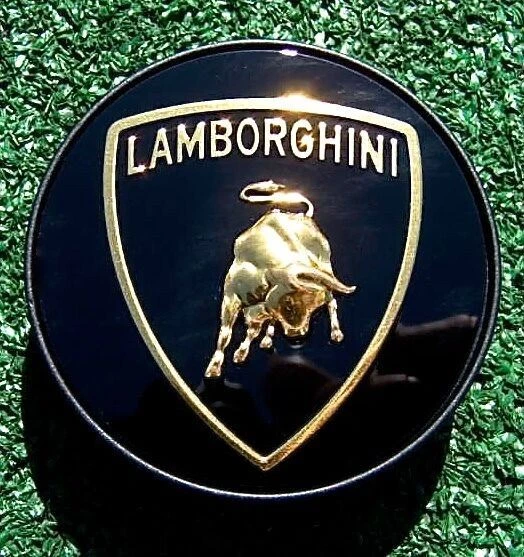 Tapa central de rueda Lamborghini de fábrica nueva original genuina OEM Gold Bull Centre Foto 2 de 4
