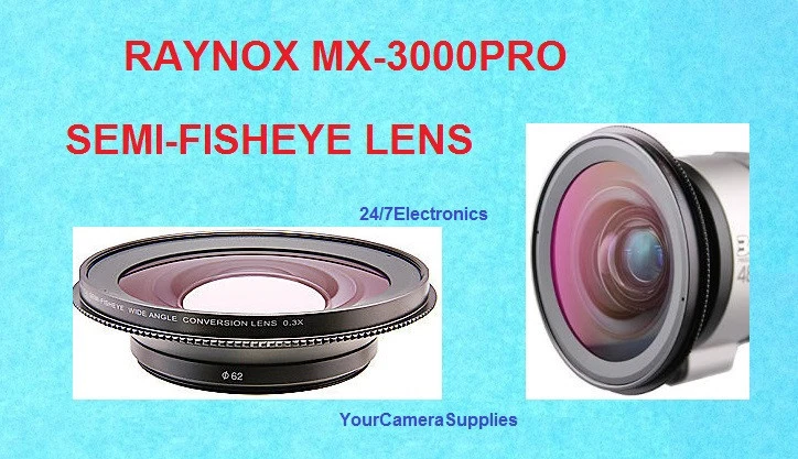 RAYNOX MX-3000 Pro ULTRA Wide Angle 0.3x SEMI-Fisheye Lens 58mm To NIKON 58 mm - Image 2 of 4