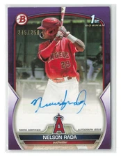 Nelson Rada 2023 Bowman Prospect 1st Auto Purple SN #/250 #PPA-NR-LAA
