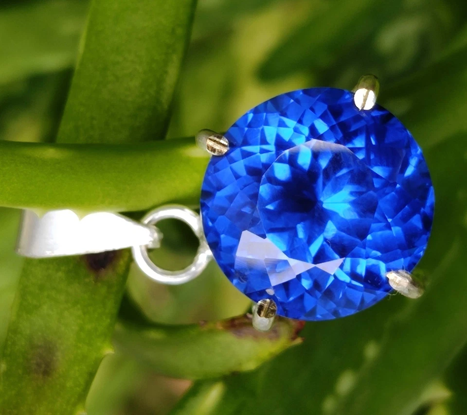 Round 30.89 Ct Certified Natural Blue Sapphire 925 Silver Pendant Loose Gemstone - Image 2 of 4