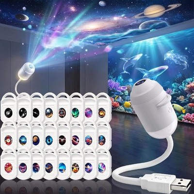 USB Plug and Play HD Star Projector Night Light Galaxy Ocean Ceiling Projector