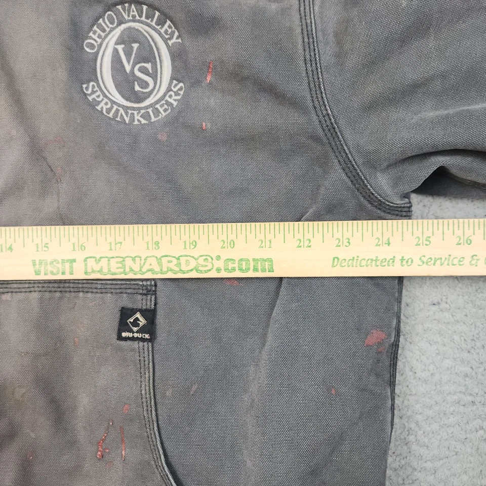 VTG Dri Duck Canvas Quilt Lined Hooded Jacket Large Distressed Faded Workwear - Image 3 of 4