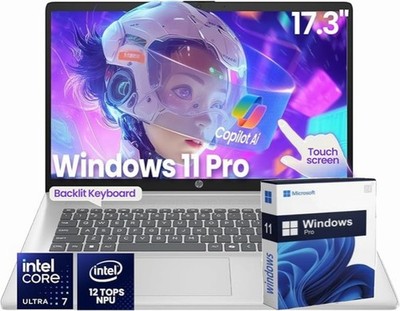 HP 17.3''HD Laptop computer Inter 12-core-Ultra 7 64GB RAM 2TB SSD Win11 Pro