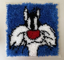 Looney Tunes Sylvester Cat Latch Hook Rug Or Pillow Front READ