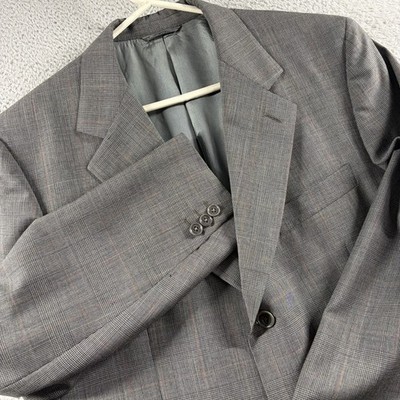 Nogara Blazer Ermenegildo Zegna Italy 100% Wool Gray Plaid Pattern 42 Jacket