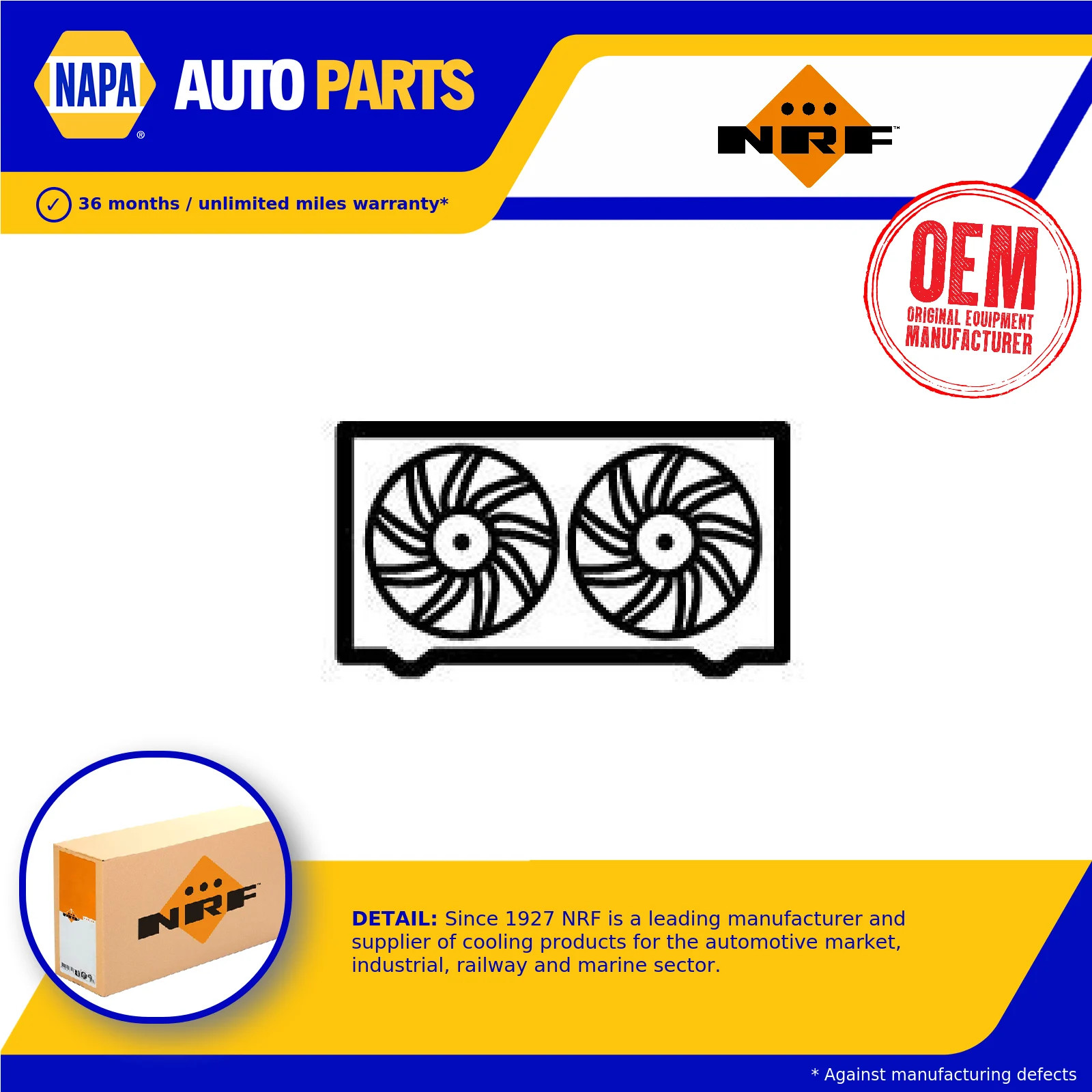 Radiator Fan fits PEUGEOT 307 3B, 3E, 3H 2.0 00 to 09 Cooling NRF 1253A9 1253C0