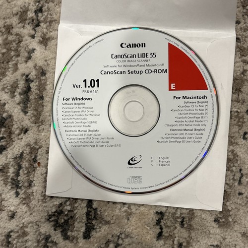 Canon CanoScan LiDE 35 Setup CD-ROM (Version 1.01) - Picture 1 of 2
