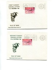 Isle of Man 1985 1st & 2nd Sunday cancellation covers, Douglas cancel