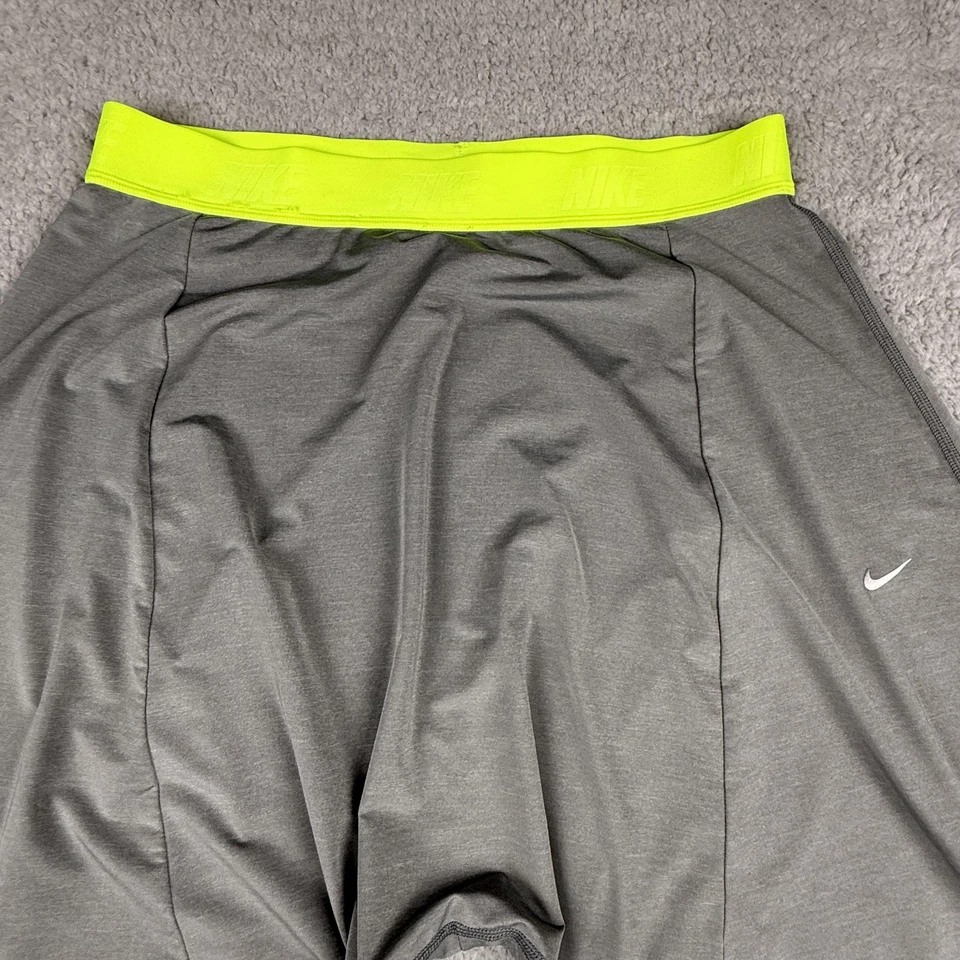 Nike Pants Mens Medium Gray Volt Neon Waist Dri Fit Harem Parachute Yoga Dance - Image 3 of 4