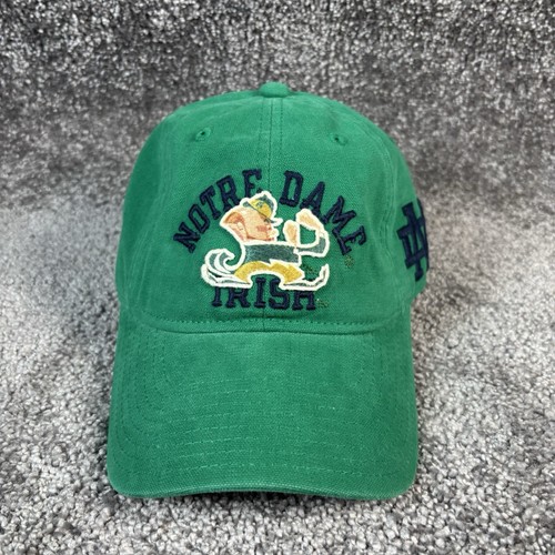 Notre Dame Fighting Irish Hat Cap Strap Back Green Gold College Football Mens
