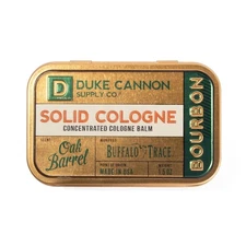 Duke Cannon Solid Cologne – Bourbon Scent, Oak Barrel Balm, 1.5oz Travel Tin