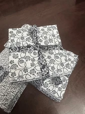 108 Piece Navy & White Charm Pack 5” Squares Cotton - 9 Designs - 12 Each