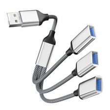 USB Splitter 3 Port, 3-In-1 USB-Female to Male Cable, USB Y Splitter Adapter