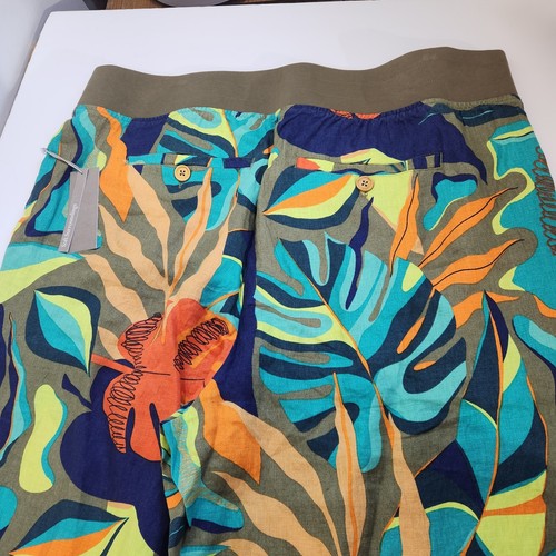 Soft Surroundings Aliso Point Linen Pants Sz 1X Tropical Print Wide Leg NWT NEW - Picture 16 of 20