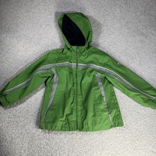 London Fog Youth Boys Windbreaker Fleece Lined Hooded Jacket Size Large 7 Green
