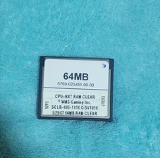 BB1 BB2 RAM CLEAR ALL BOARDS WMS CLEAR CARD BLUEBIRD CF CARD 1810 TESTED WORKS