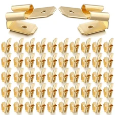 50PCS/Set Dual Male to Single Female Brass Piggyback Spade Connectors Part