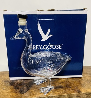 Grey Goose Clear Glass Decanter Vodka Collectible with Stopper, New in Box