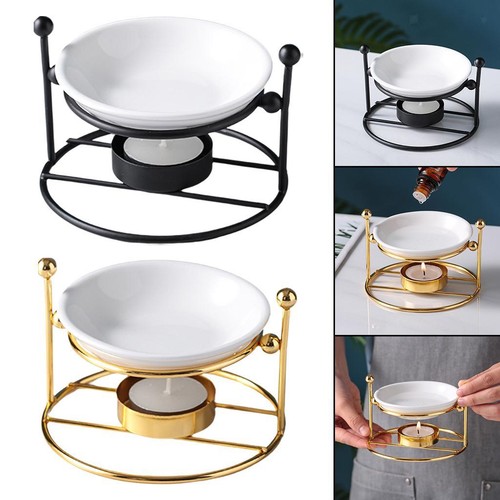 Essential Oil Burner Ceramic and Metal Wax Melter Candle Warmer - Picture 1 of 15