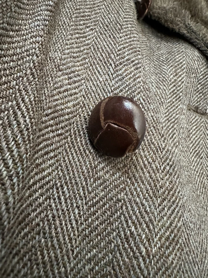 Vintage 60s Brooks Brothers Faux Fur Lined Collar Overcoat Wool Size 42 - Image 4 of 4