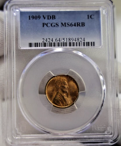 1909 V.D.B. US Lincoln Cent 1c MS64 RB (Red/Brown) PCGS