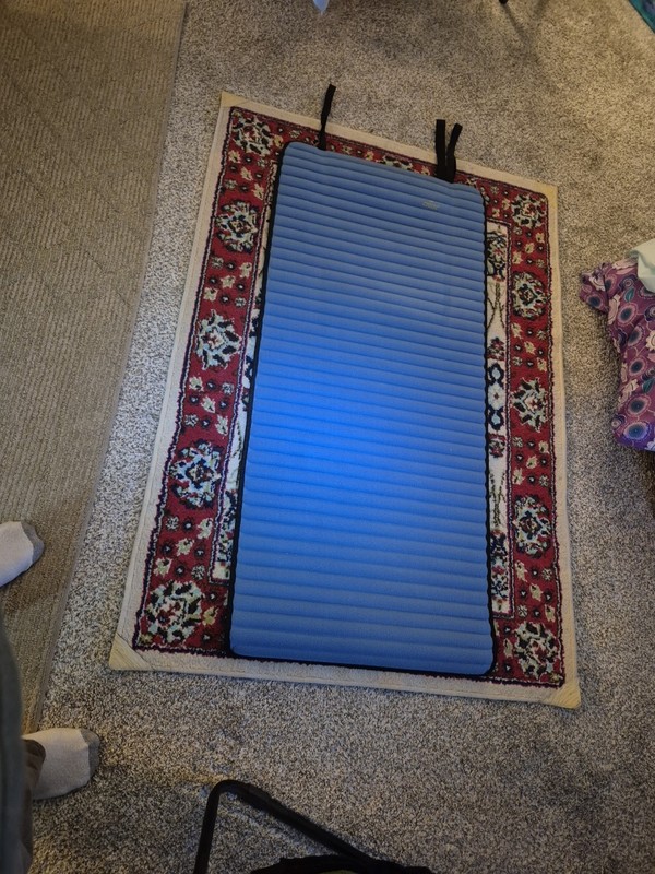 Crane Fitness Exercise/Yoga Mat,22"×48",Blu Cloth Over Blk Ribbed Foam,pristine