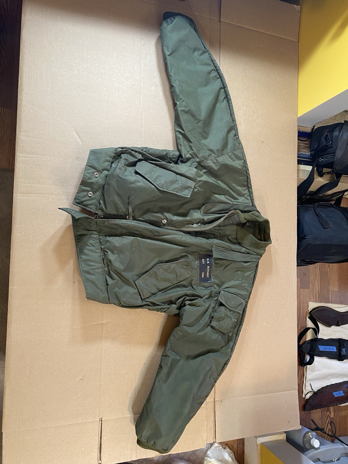 rare USS Kitty Hawk CVA 63 A664 ADJ USN Navy Dept Med Jacket Coat Vintage 49C39 image 2