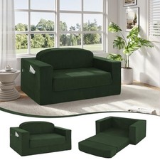  Green Corduroy Fold-Out – Boneless Loveseat Sofa Bed Green (Loveseat)