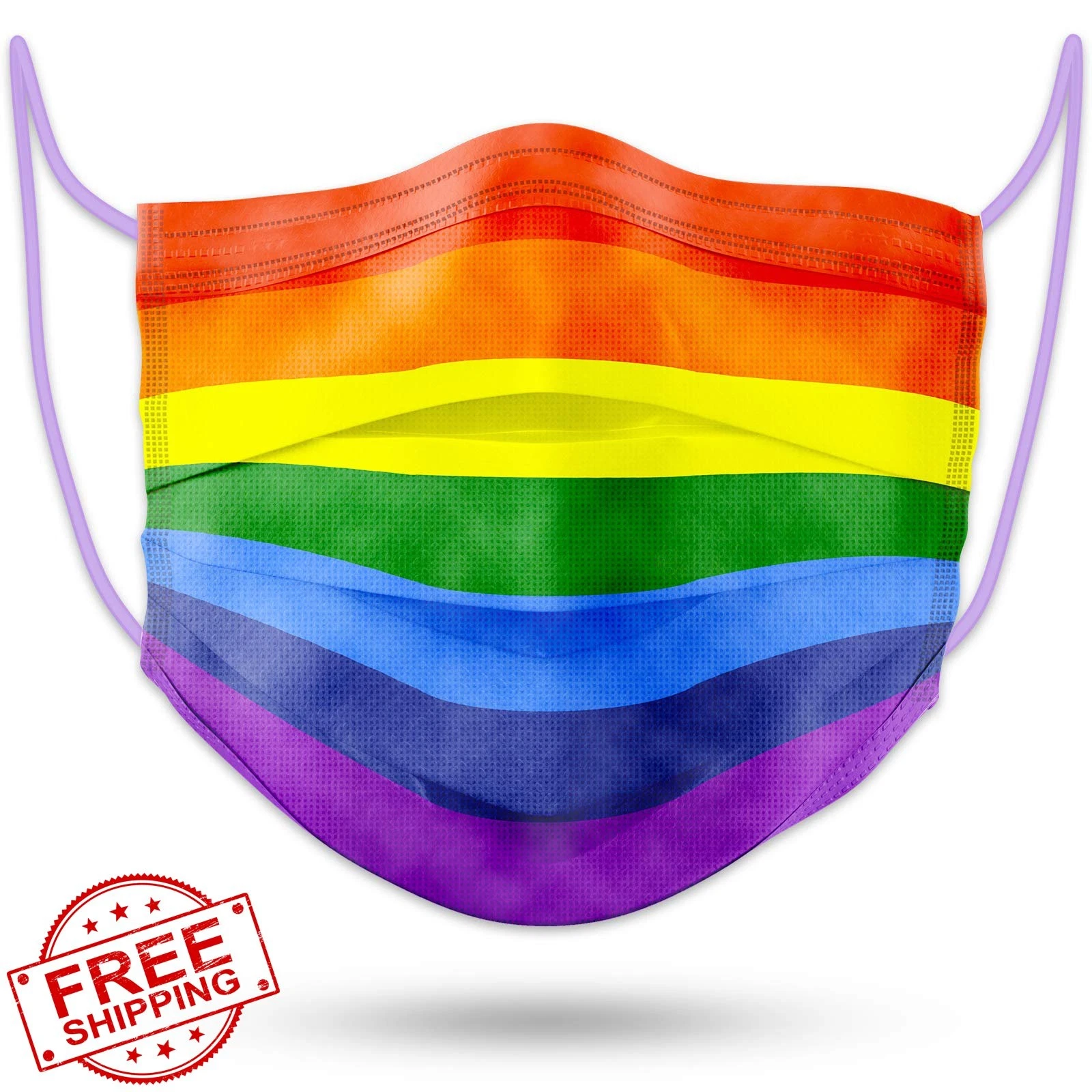Tomorotec 60pk Adult Disposable Face Masks Rainbow