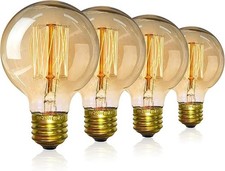 ELYM Vintage Edison Light Bulbs, Dimmable Screw Edison Bulbs Incandescent 4 pack