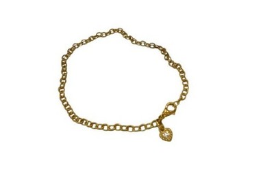 Judith Ripka Gold Clad Sterling Silver 925 & CZ Verona Romance Link Necklace