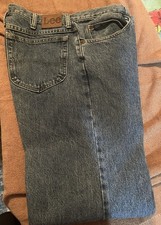 Vintage Lee Jeans Mens 38x32 Blue Denim Straight Leg Medium Stone Wash 90s