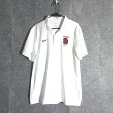 Nike Mens Golf Polo Shirt Large White Douglas SD Golf Dri-FIT Sports Performance