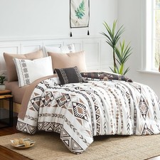 Queen Comforter Set - 7 Pieces Western Bedding Set Reversible Bed in A Bag