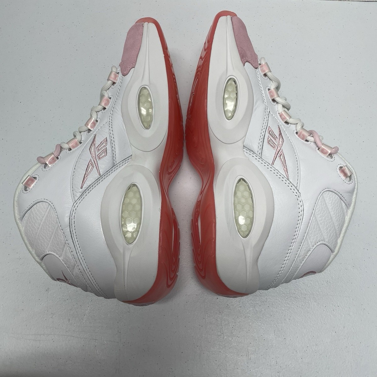 Reebok Question Mid Pink Toe G55120 Size 12 White Pink Allen 