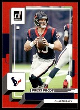 Davis Mills 2022 Donruss #41 Red Press Proof Houston Texans Football Card