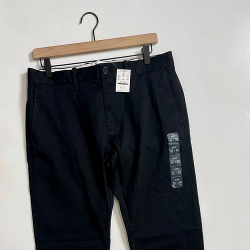 NWT!! Men’s J. CREW Factory Slim Fit Chino Pants Solid Black Preppy 32 x 30 - Picture 4 of 14